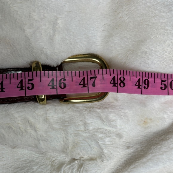 Vintage Coach Belt Leather 5922 Woven Braided Brown Solid Brass Crochet - Picture 6 of 11